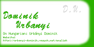 dominik urbanyi business card
